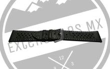 Correa Racing Clásica Piel Negra Costura Blanca