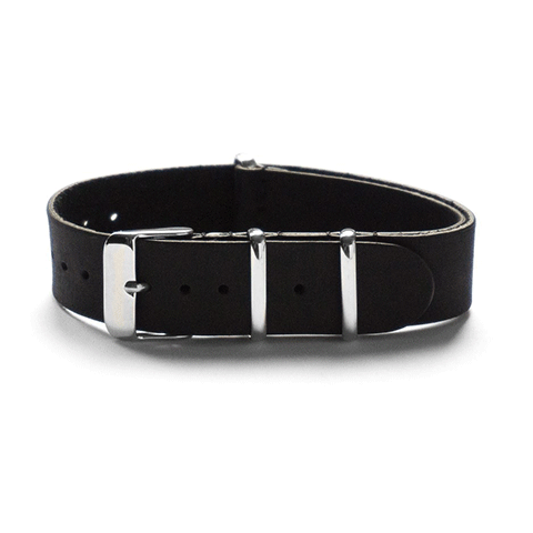 Correa Militar Clásica Piel Negra