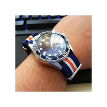 Correa Militar Clásica Azul Naranja Blanco