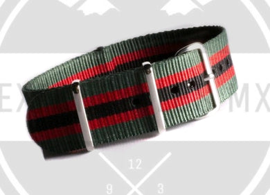 Correa Militar Clásica Verde Rojo Negro Gucci