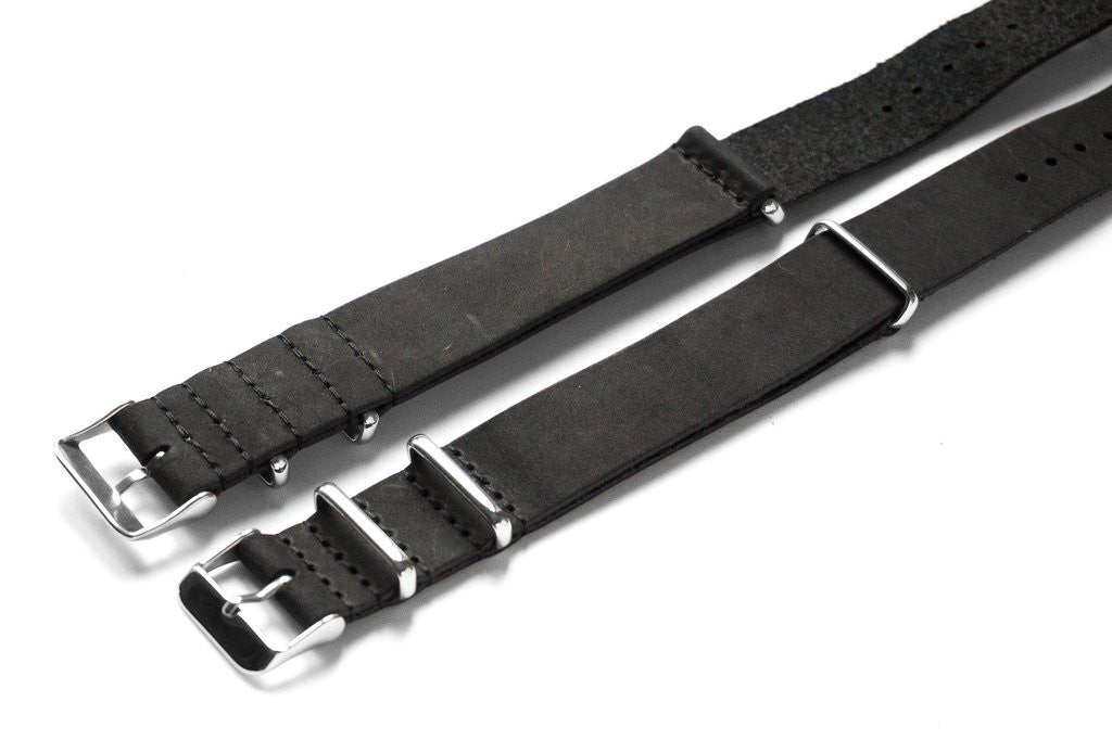 Correa Militar Clasica Piel Negra Extensibles MX